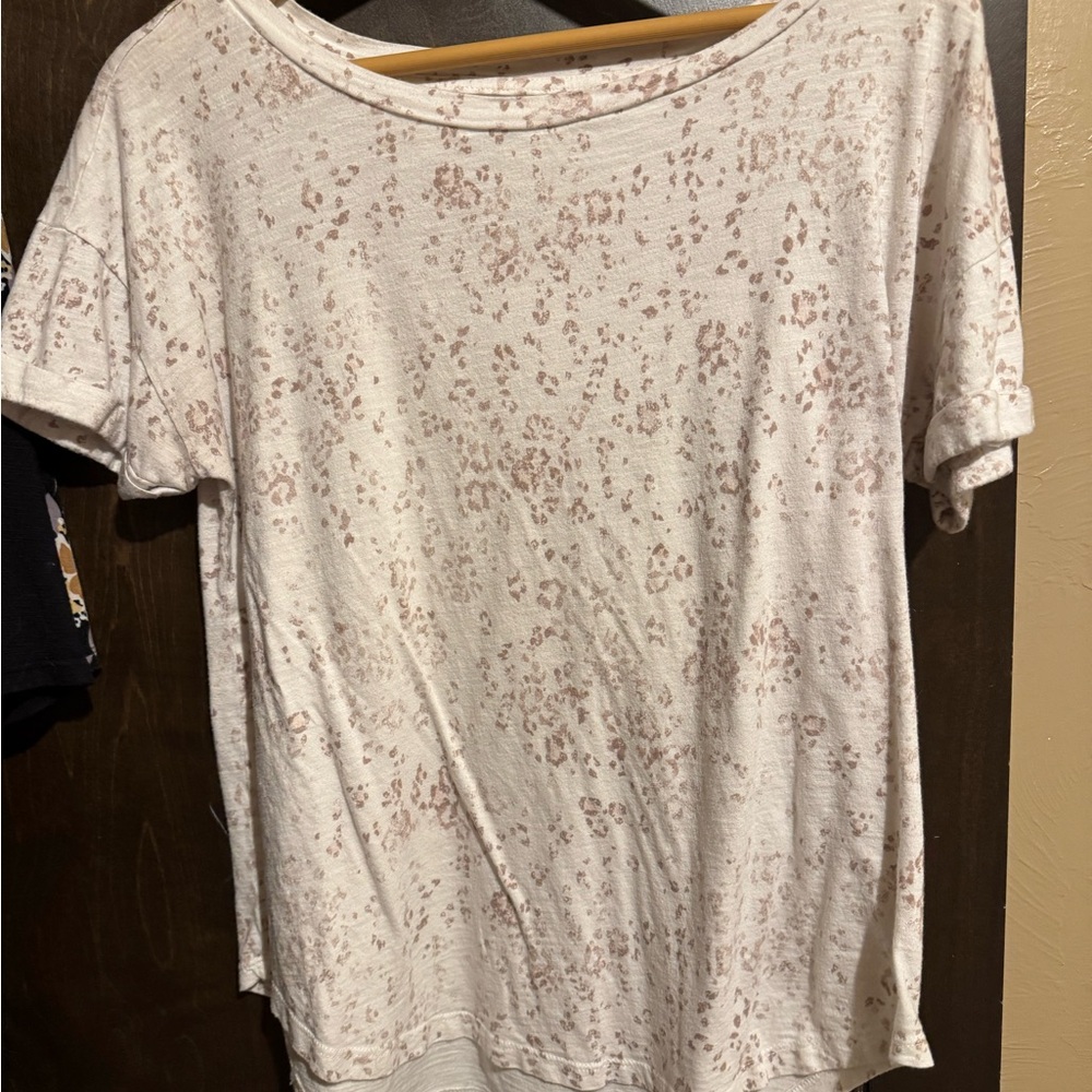 Women's Cream and Pink Patterned Top